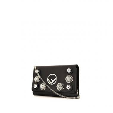 Sac bandoulière Fendi Kan I en cuir noir