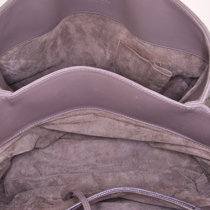 Bottega Veneta Fourre-tout shopping bag in grey intrecciato leather - Detail D2