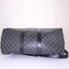 Louis Vuitton Keepall 45 travel bag in grey damier canvas and black leather - Detail D5 thumbnail