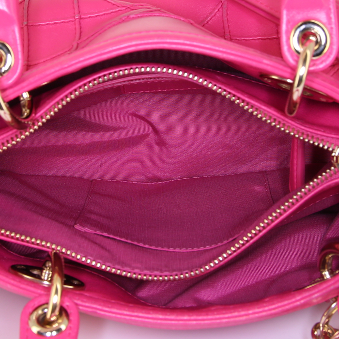 Borsa a tracolla Dior Granville Polochon modello piccolo in pelle cannage rosa - Detail D3