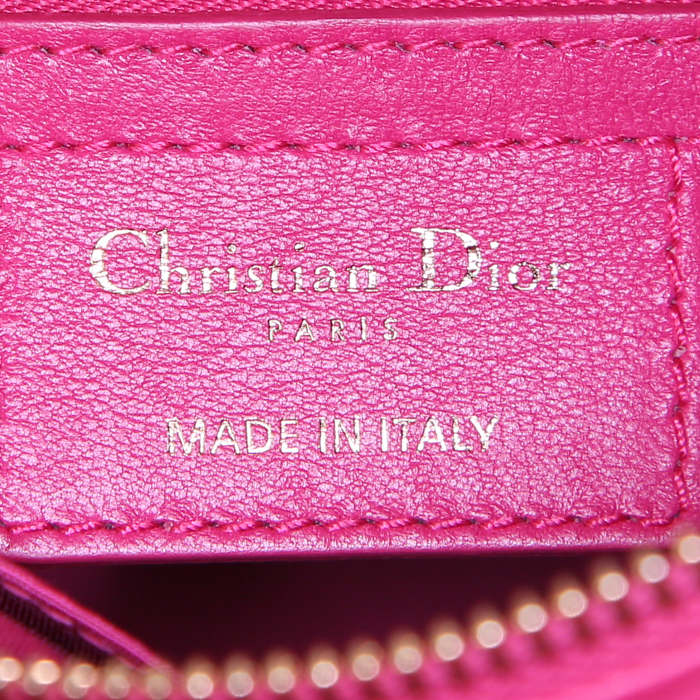 Borsa a tracolla Dior Granville Polochon modello piccolo in pelle cannage rosa - Detail D4