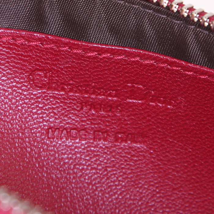 Dior Cannage pouch in red patent leather - Detail D3