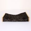 Lanvin Private clutch in brown and black foal and black leather - Detail D4 thumbnail