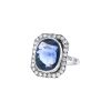 Vintage ring in white gold,  Ceylan sapphire and diamonds - 00pp thumbnail