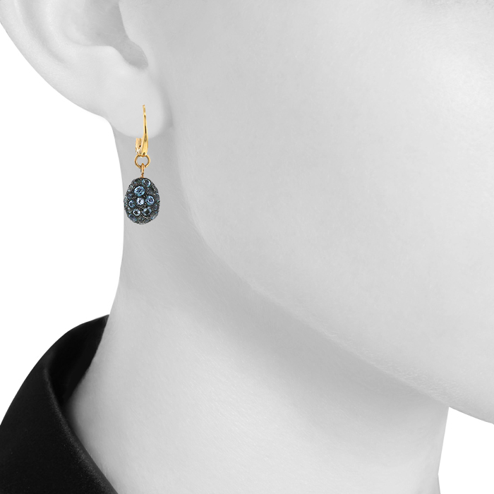 Paire de boucles d'oreilles Pomellato Tabou en or rose,  argent et topaze bleue