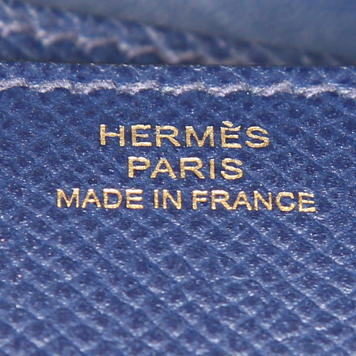 Hermes Constance handbag in navy blue epsom leather - Detail D4