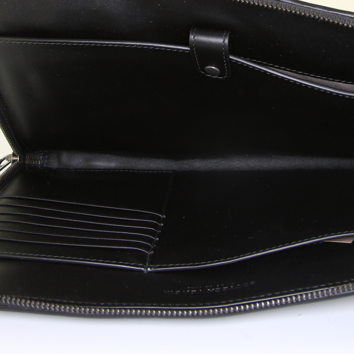 Pochette Bottega Veneta in pelle intrecciata nera - Detail D2