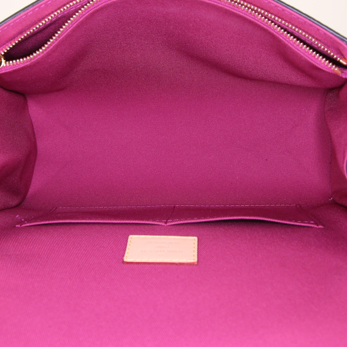 Borsa a tracolla Louis Vuitton Cluny in tela monogram marrone e pelle naturale - Detail D3