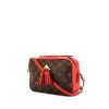 Louis Vuitton Saintonge shoulder bag in brown monogram canvas and red leather - 00pp thumbnail