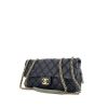 Borsa a tracolla Chanel Baguette in pelle trapuntata blu - 00pp thumbnail