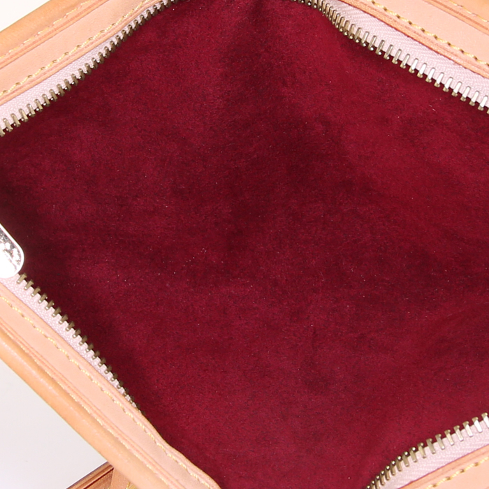 Borsa da spalla o a mano Louis Vuitton Shirley Bag in tela monogram multicolore bianca e pelle naturale - Detail D2