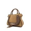 Chloé Marcie large model shoulder bag in beige grained leather and grey-beige python - 00pp thumbnail