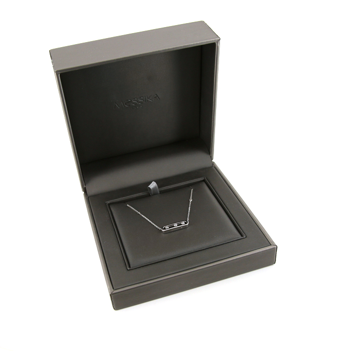 Messika Baby Move necklace in white gold and diamonds - Detail D2