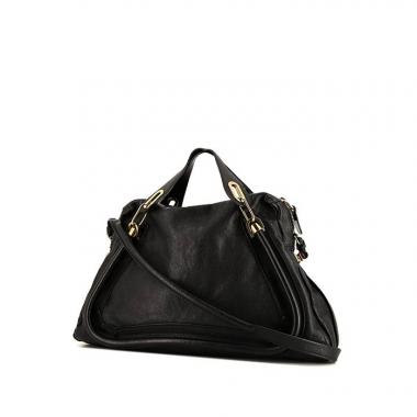 Chloé Paraty handbag in black grained leather