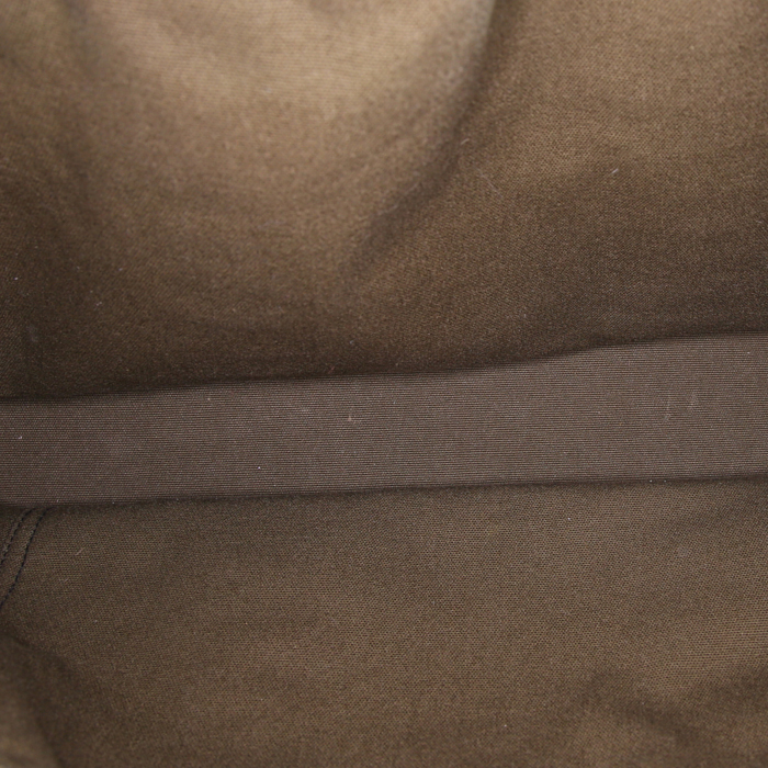 Shopping bag Hermes Toto Bag - Shop Bag in tela verde kaki e nera - Detail D2