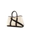 Hermes Garden shopping bag in beige canvas and brown leather - 00pp thumbnail