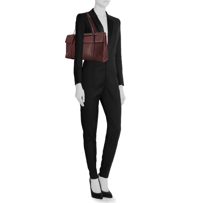 Cartier Cabochon handbag in burgundy leather - Detail D1