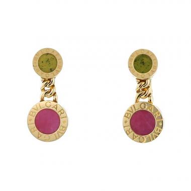 Articulated Bulgari Bulgari Bulgari earrings in yellow gold and colored stones