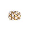 Dome-shaped Chanel Baroque medium model ring in yellow gold,  cultured pearls and diamonds - 00pp thumbnail