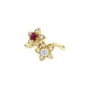 Vintage 1990's ring in yellow gold,  diamonds and ruby - 00pp thumbnail