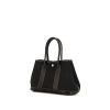 Shopping bag Hermes Garden modello piccolo in tela nera e pelle nera - 00pp thumbnail