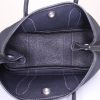 Shopping bag Hermes Garden modello piccolo in tela nera e pelle nera - Detail D2 thumbnail