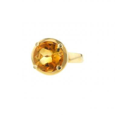 Anello Poiray Fille in oro giallo e quarzo citrino