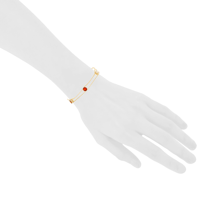 Brazalete flexible Chaumet Amour en oro amarillo y piedras finas - Detail D1