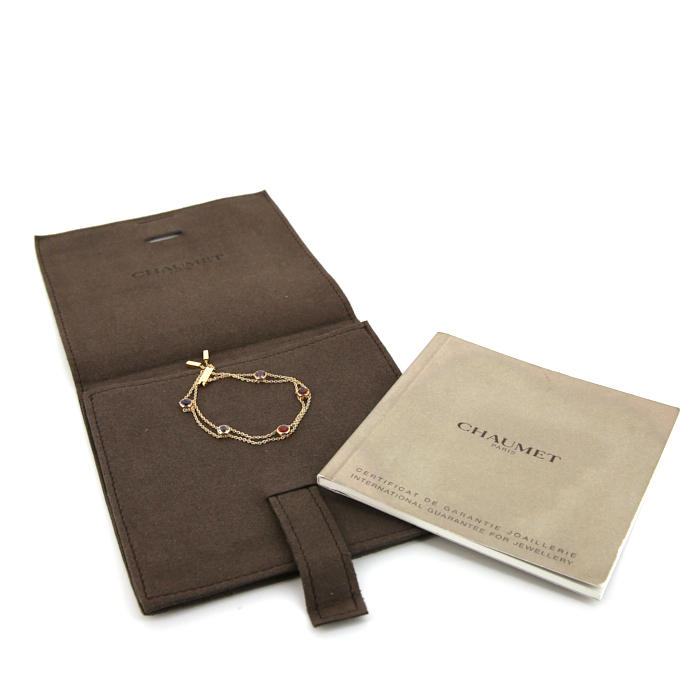 Flexible Chaumet Amour bracelet in yellow gold and precious stones