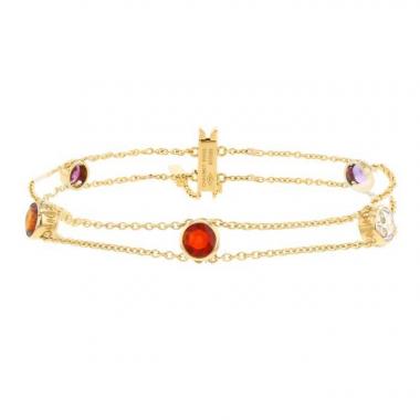 Bracelet souple Chaumet Amour en or jaune et pierres fines