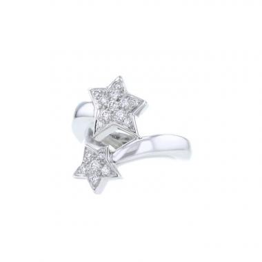 Anello asimmetrico Chanel Comètes modello grande in oro bianco e diamanti Anello asimmetrico Chanel Comètes modello grande in oro bianco e diamanti