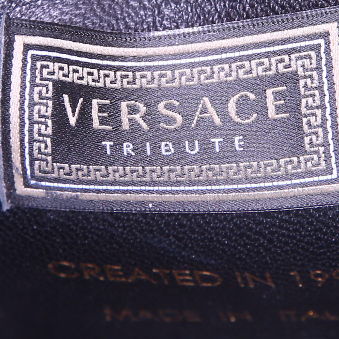 Versace Icone handbag in black leather - Detail D4