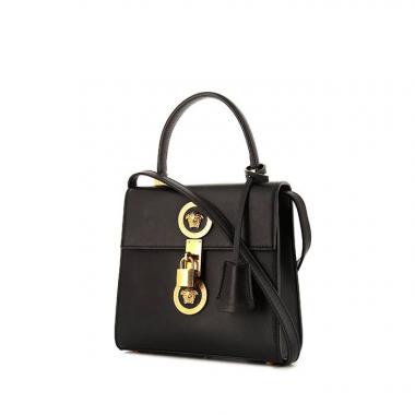 Bolso de mano Versace Icone en cuero negro