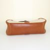 Hermès Rugby shoulder bag in gold Barenia leather and beige canvas - Detail D4 thumbnail