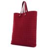 Hermès Amedaba Diago large model shopping bag in burgundy whool and burgundy grained leather - 00pp thumbnail