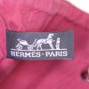 Shopping bag Hermès Amedaba Diago modello grande in lana bordeaux con motivo a quadretti e pelle martellata bordeaux - Detail D3 thumbnail