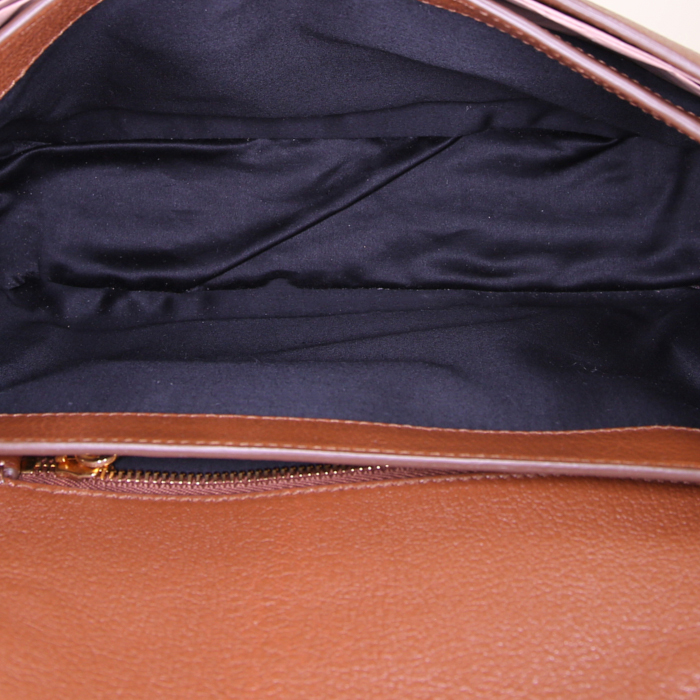 Borsa a tracolla Miu Miu Madras in pelle marrone - Detail D3