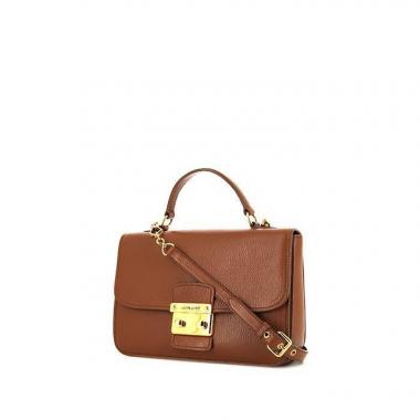 Bolso bandolera Miu Miu Madras en cuero marrón