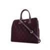 Shopping bag Prada Nylon in tela trapuntata color prugna e pelle color prugna - 00pp thumbnail