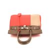 Hermes Birkin 30 cm handbag in Argile and etoupe Swift leather and pink Jaipur leather taurillon clémence - 360 Front thumbnail