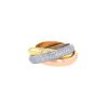 Cartier Trinity medium model ring in 3 golds and diamonds - 00pp thumbnail