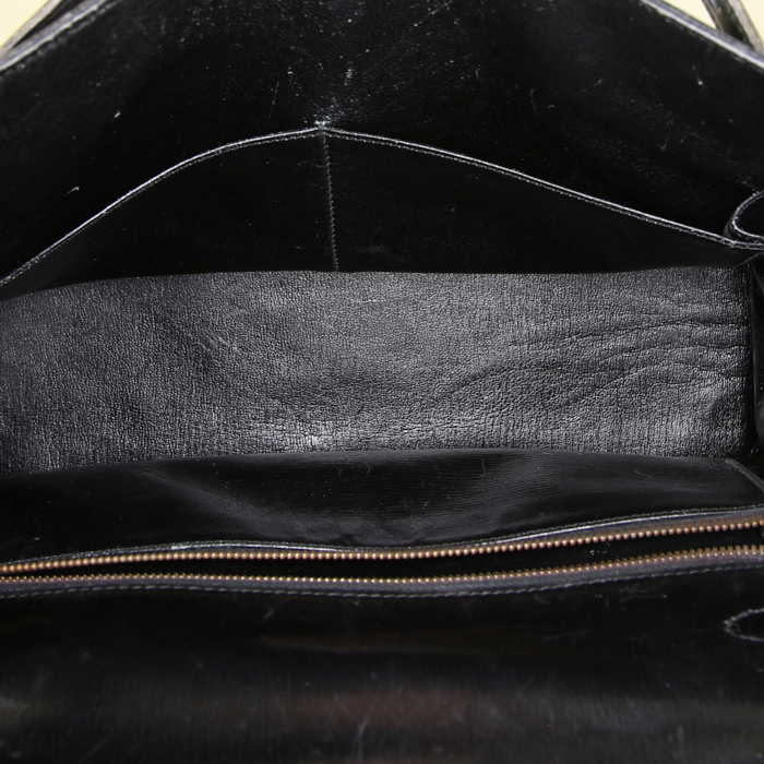 Bolso de mano Hermes Kelly 32 cm en cuero box negro - Detail D2