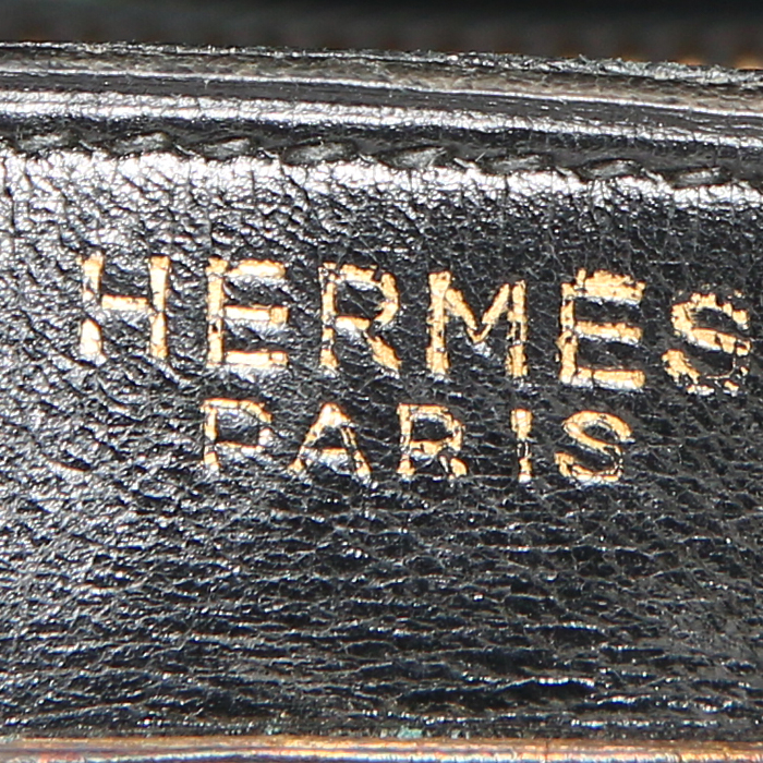 Hermes Kelly 32 cm handbag in black box leather - Detail D3
