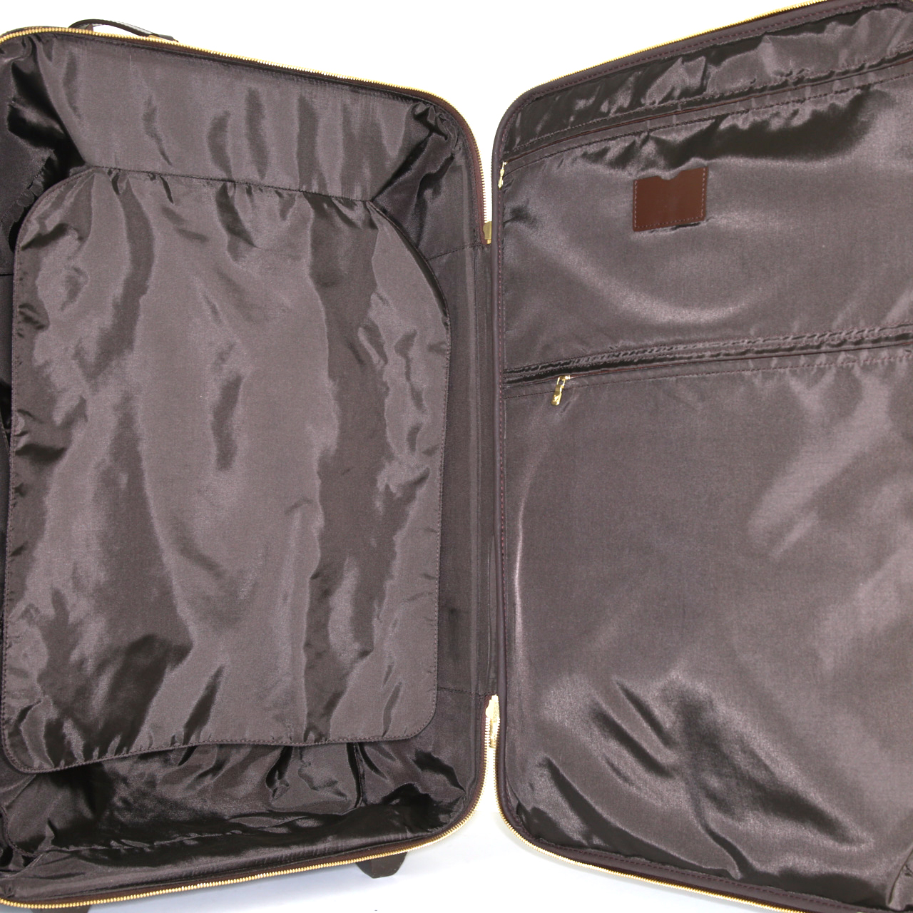 Louis Vuitton Pegase suitcase in damier canvas and brown leather - Detail D2