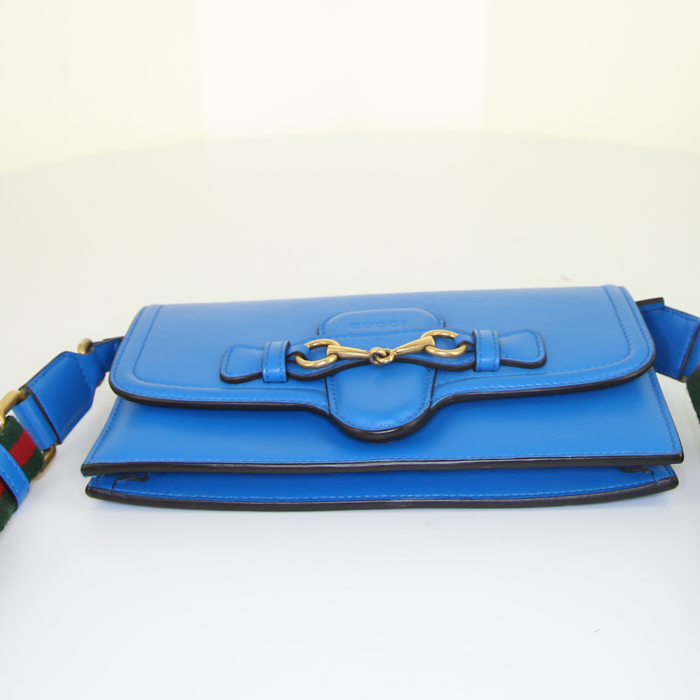 Gucci shoulder bag in blue leather - Detail D4