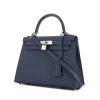 Hermes Kelly 28 cm handbag in blue epsom leather - 00pp thumbnail