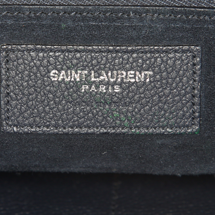 Borsa a tracolla Saint Laurent Rive Gauche modello medio in pelle martellata blu marino - Detail D4