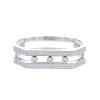 Messika Move Pe cuff bracelet in white gold and diamonds - 00pp thumbnail