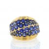 Vintage 1930's boule ring in yellow gold and sapphires - 360 thumbnail