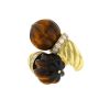 Chaumet 1970's ring in yellow gold,  tiger eye stone and diamonds - 00pp thumbnail